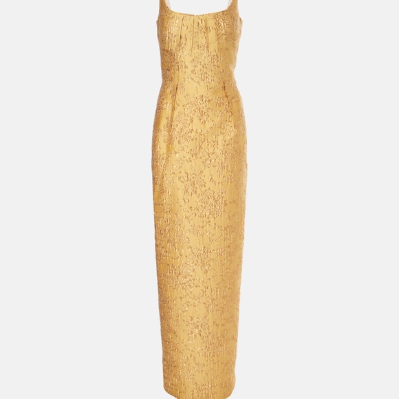 Emilia Wickstead Gold Sleeveless Maxi Gown - Picture 2 of 9
